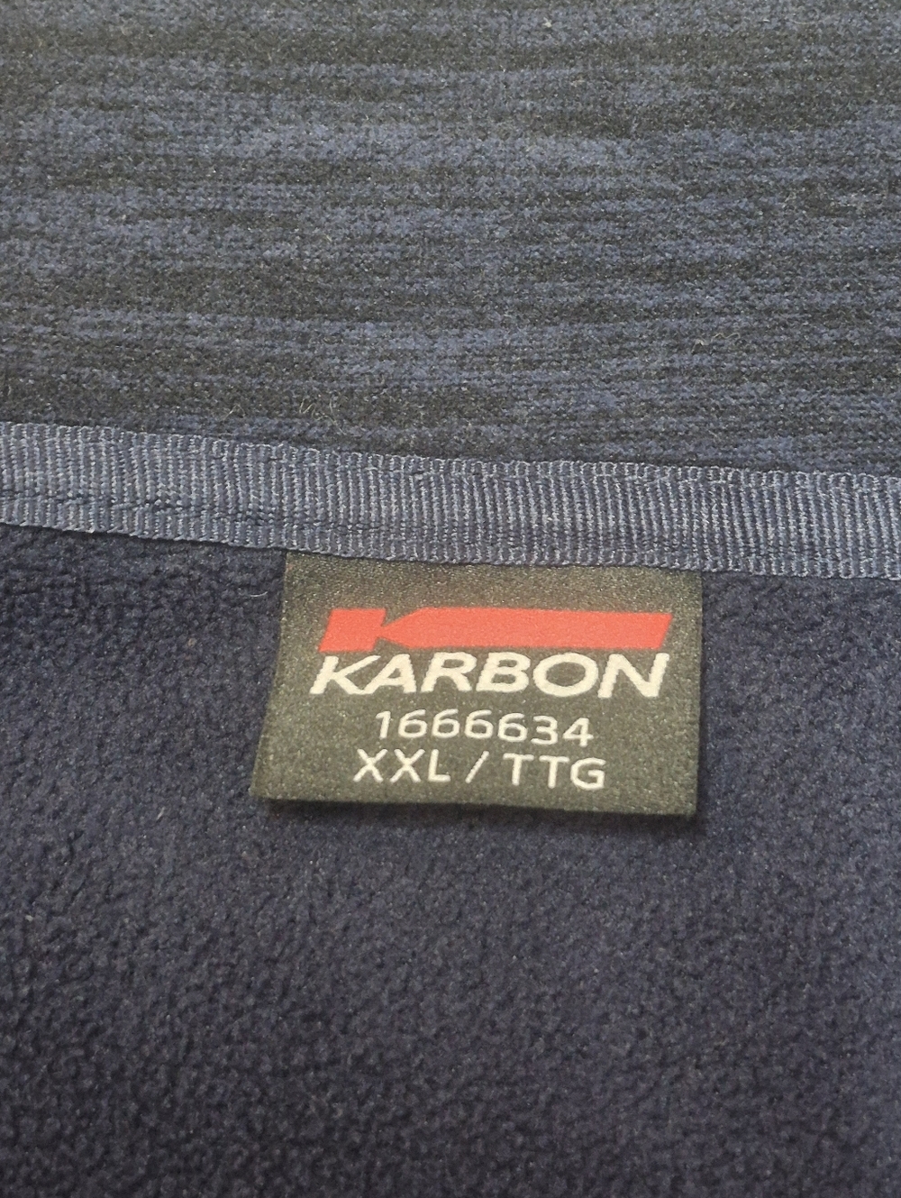Karbon Navy Blue Full Zip Fleece Jacket XXL Athletic Performance Layer - Picture 8 of 9